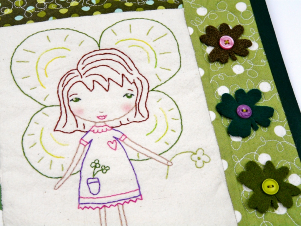 Lovely little hand embroidery book- march st. patricks day girl