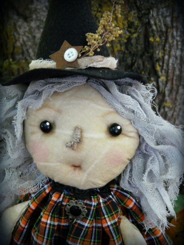 Prim Witch doll Halloween pattern Agatha - PDF new 2013 fall primitive spooky pu