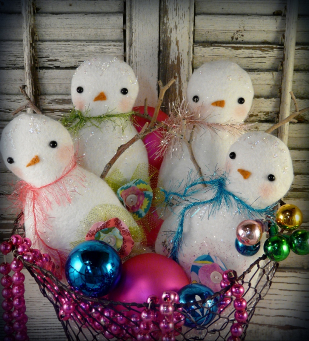 Christmas Wool Snowman Pattern - 2013 bowl filler ornaments ornies doll