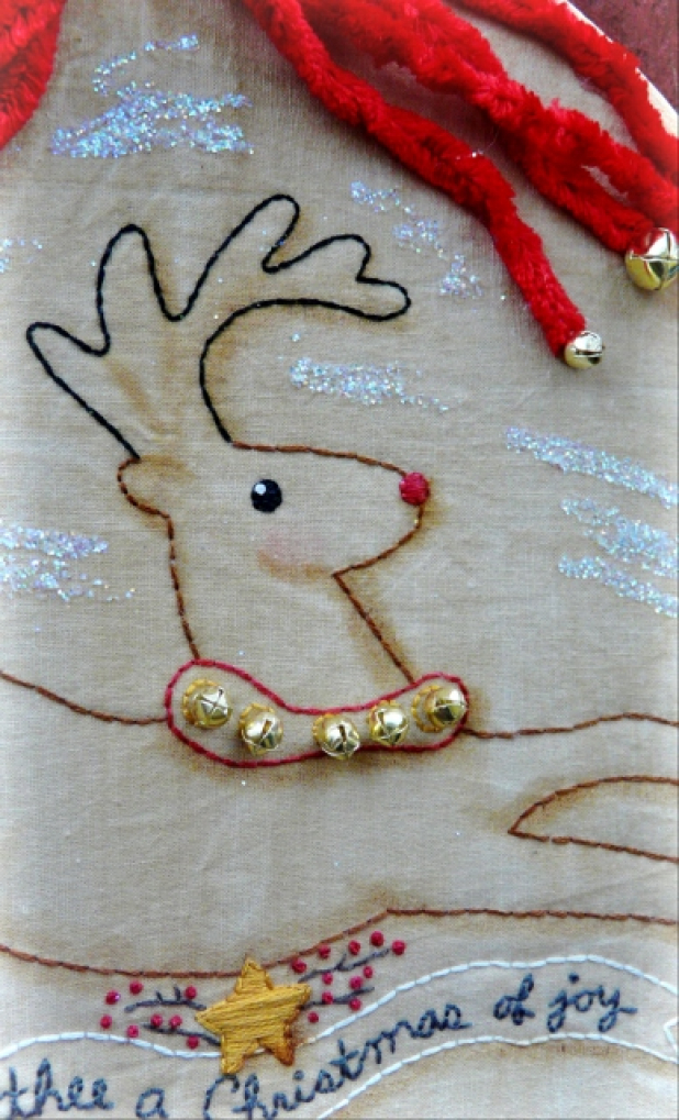 I wish thee a Christmas of joy Reindeer embroidery pattern #346