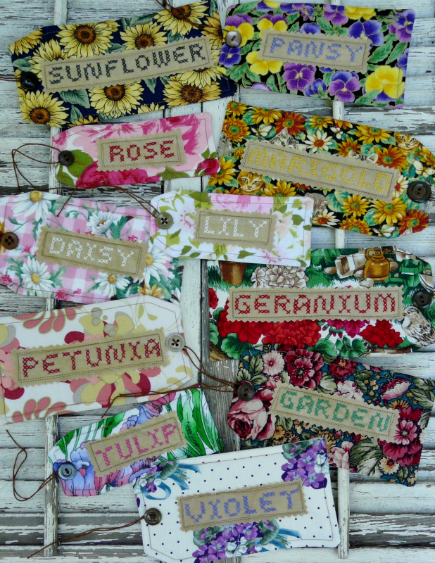 Garden tags Faux cross-stitch Pattern