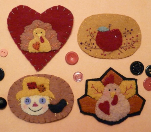 Fall & Thanksgiving Pins pattern scarecrow turkey apple crow