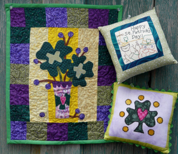 Sweet Shamrock Quilt Stitchery pattern