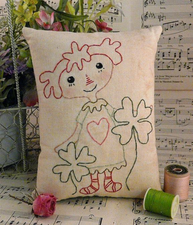 Lucky St. Patrick's day stitchery pattern
