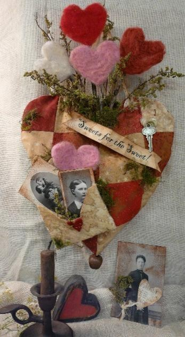 Sweets for the Sweet -prim Valentine heart pattern