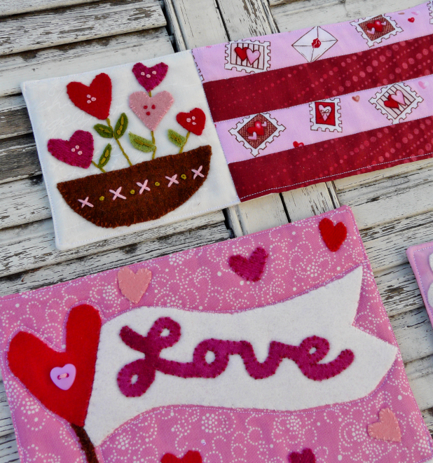 A vintage Valentine heart banner mini Quilts pattern