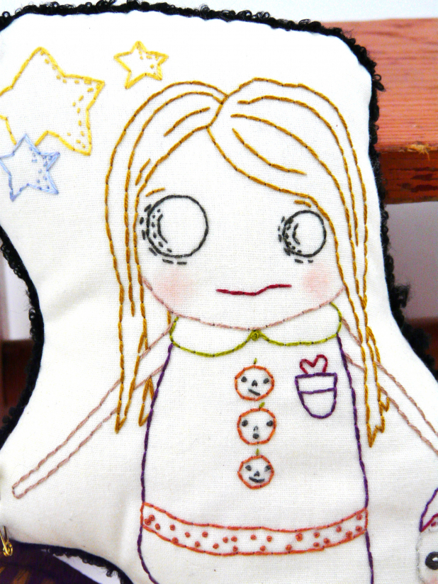 hand embroidery zombie doll