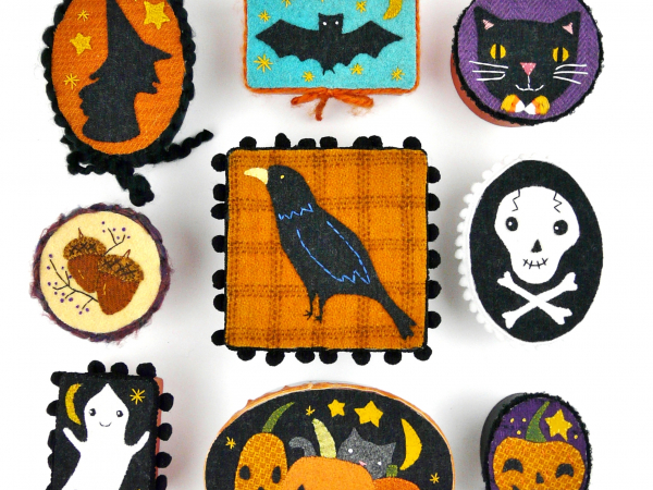 Halloween pin ornaments treat box pattern