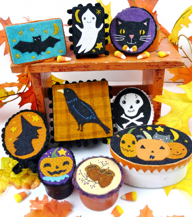 Halloween pin ornaments treat box pattern