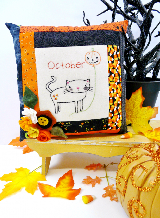 kitty cat fall wool flowers sewing pattern
