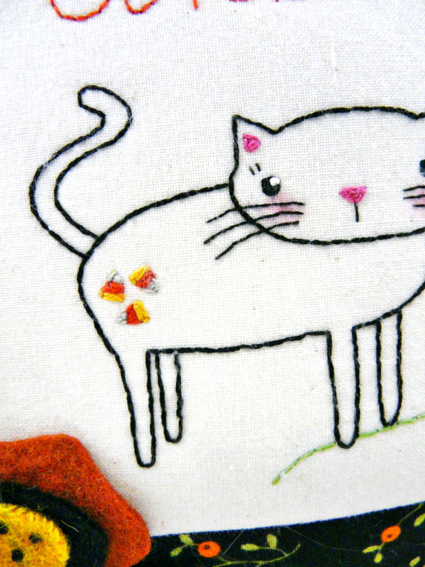 kitty cat fall wool flowers sewing pattern