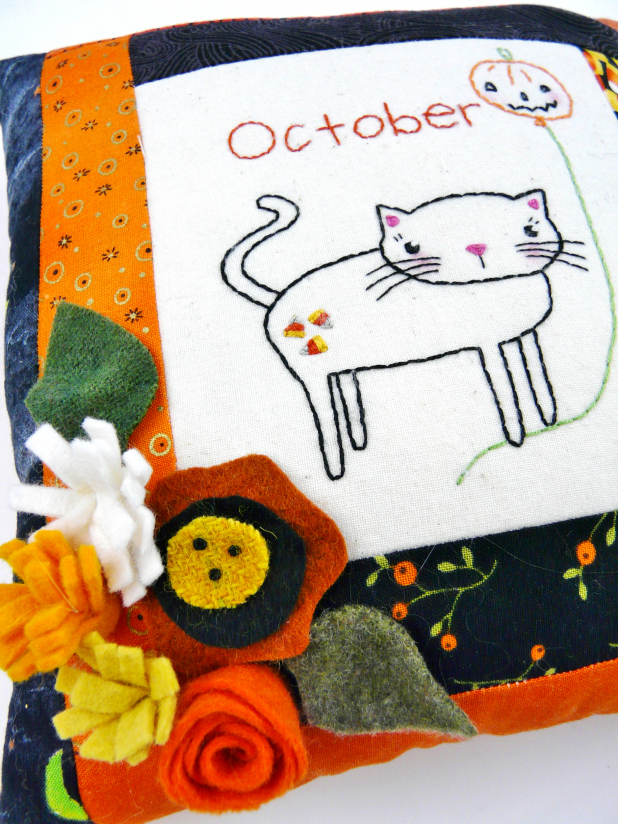 kitty cat fall wool flowers sewing pattern