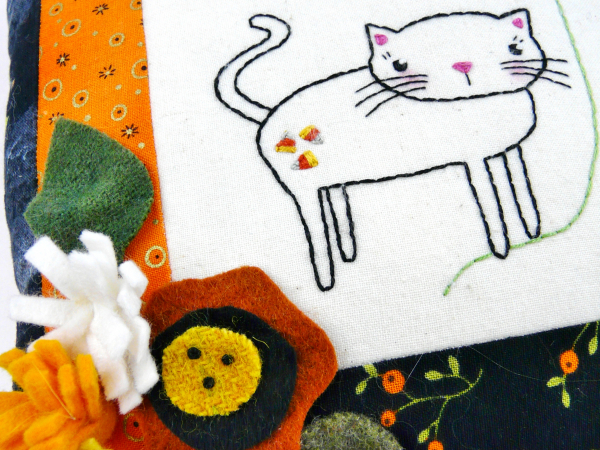 kitty cat fall wool flowers sewing pattern