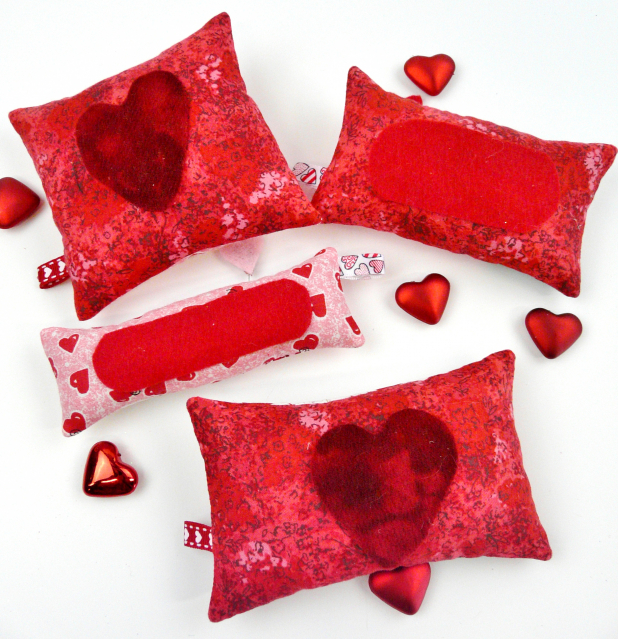 valentine hand embroidery pincushion quilted pattern