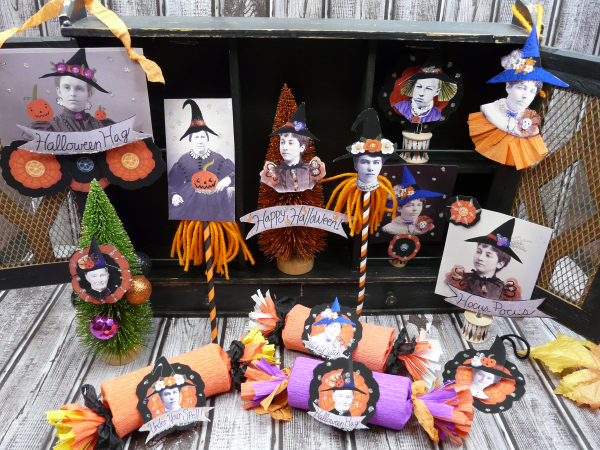 A Witchy Vintage Halloween collection PDF Collage sheets