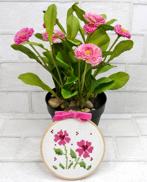 Valentine cross stitch 6 Pattern -  set hoop stitchery embroidery 448