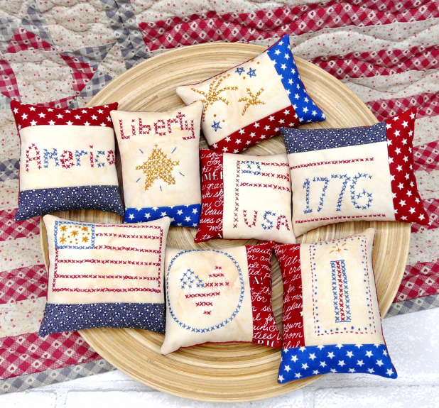Americana Ornaments embroidery Pattern 439- faux cross stitch