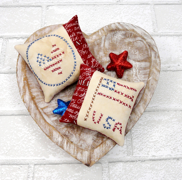 Americana Ornaments embroidery Pattern 439- faux cross stitch
