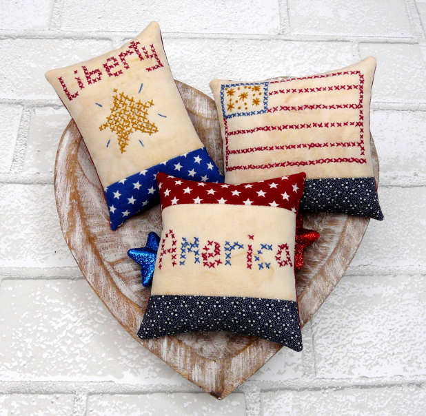 Americana Ornaments embroidery Pattern 439- faux cross stitch