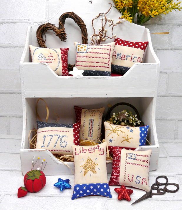 Americana Ornaments embroidery Pattern 439- faux cross stitch