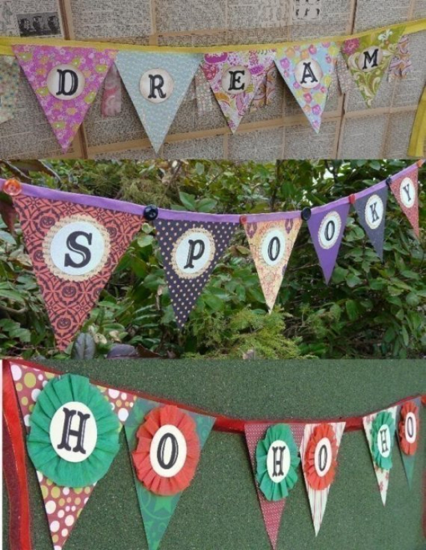 Personalized Pennant banner pattern dream spooky christmas
