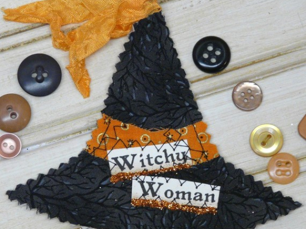 Halloween Party Pins & Ornament pattern witch hat