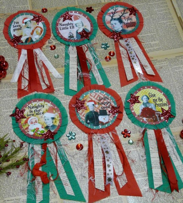 Christmas art Badges pin pattern santa brooch