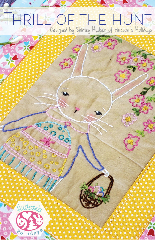 bunny & eggs easter embroidery quilt pattern