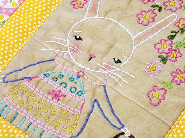 bunny & eggs easter embroidery quilt pattern