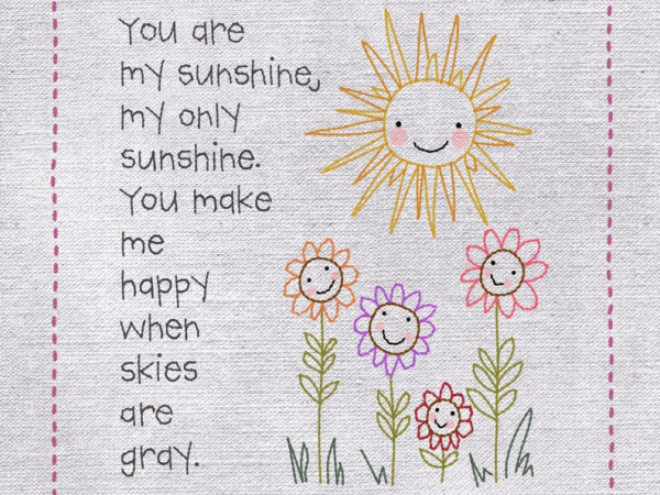 You are my sunshine Stitchery Pattern - embroidery design easy simple sun ha