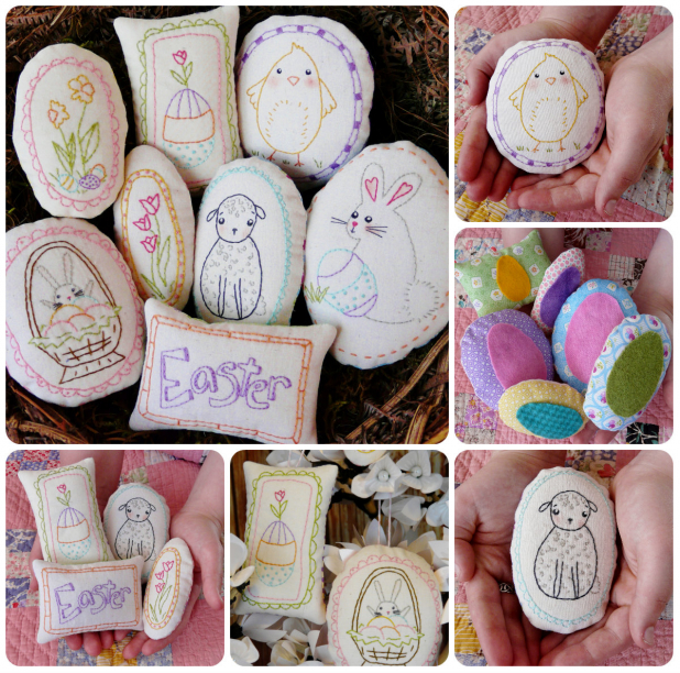 Welcome spring- 8 easter designs, ornaments bowl fillers pattern embroidery