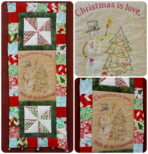 Frosty trimming tree embroidery patchwork  pattern