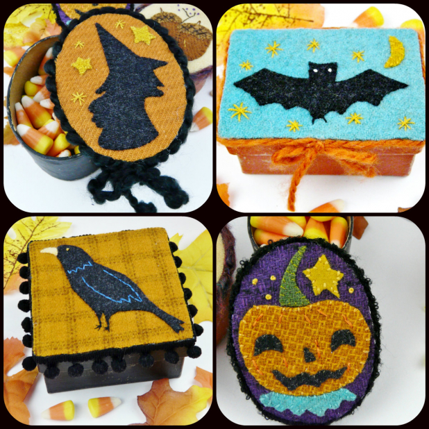 Halloween pin ornaments treat box pattern