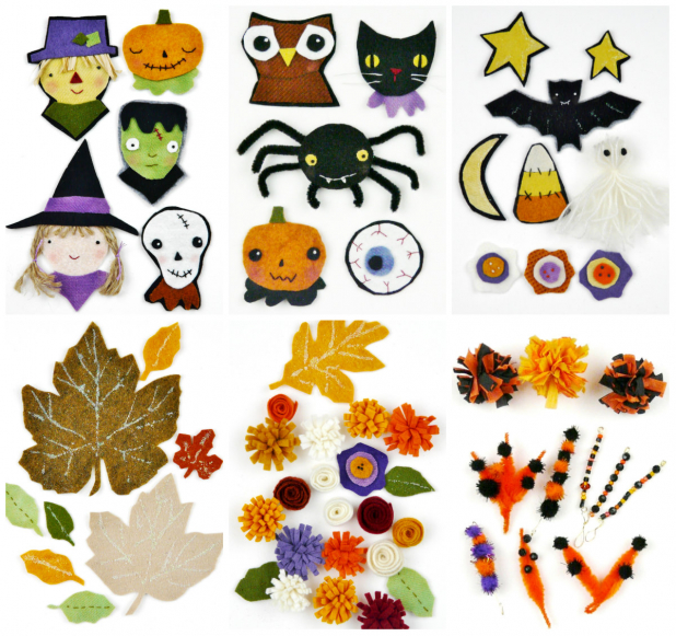 Halloween wool wreath and corsage