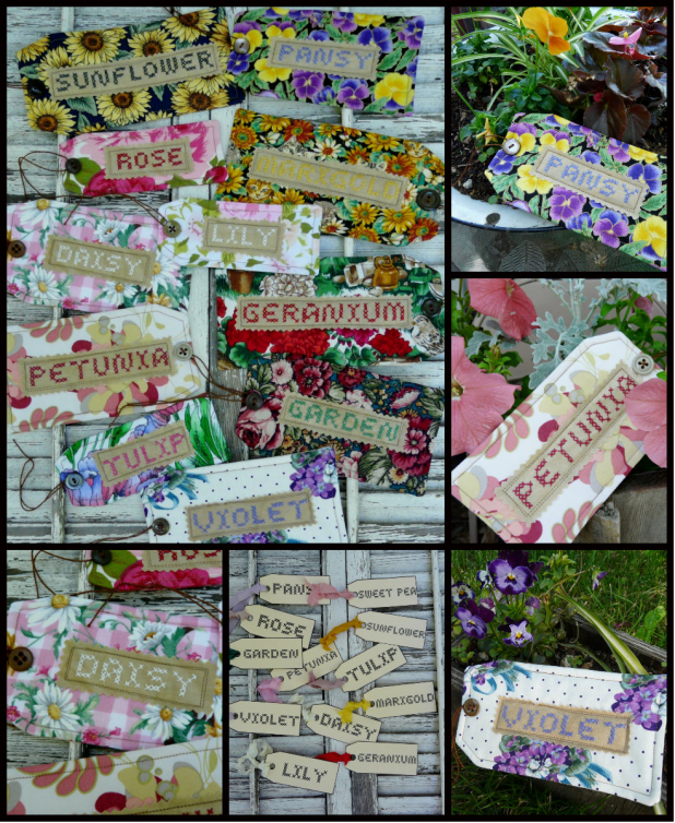 Garden tags Faux cross-stitch Pattern