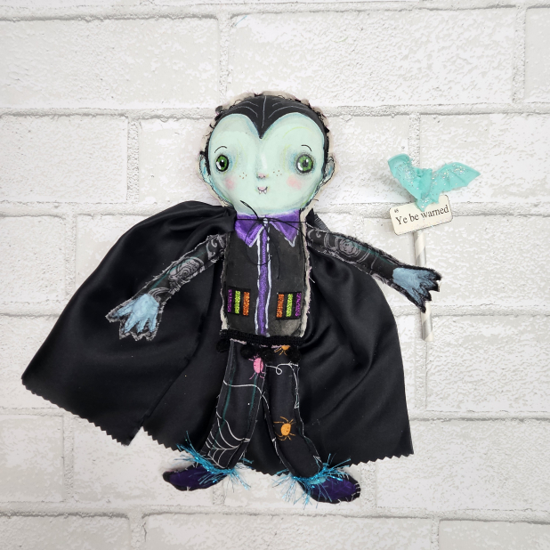 halloween art vampire doll ooak hand painted
