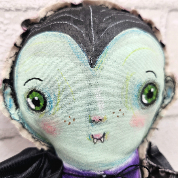 halloween art vampire doll ooak hand painted