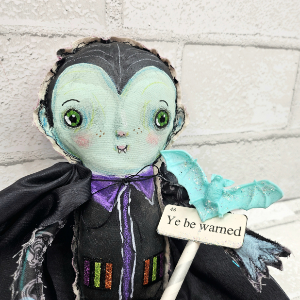 halloween art vampire doll ooak hand painted
