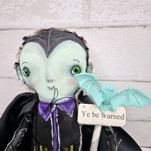 halloween art vampire doll ooak hand painted