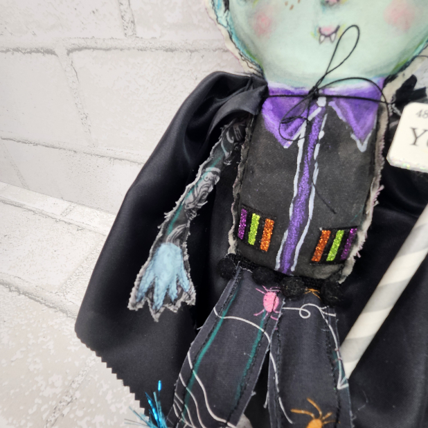 halloween art vampire doll ooak hand painted
