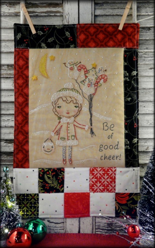 Christmas embroidery quilt pattern girl