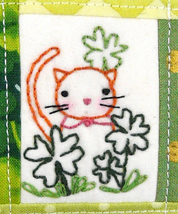 kitty cat st Patrick's day pincushion