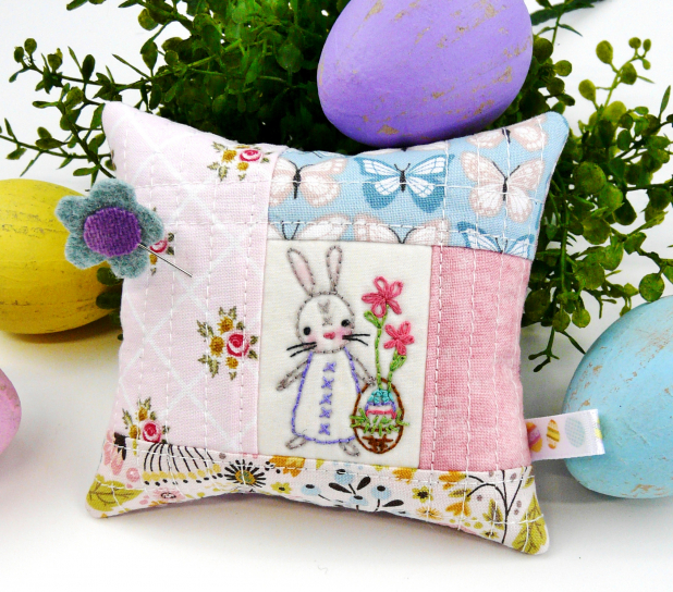 Easter bunny spring pincushions pattern