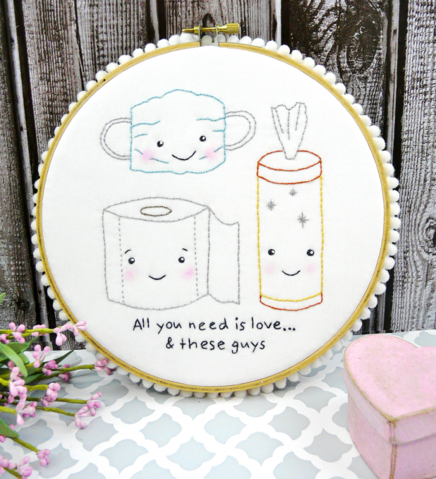 Toilet paper mask wipes pandemic fun pattern