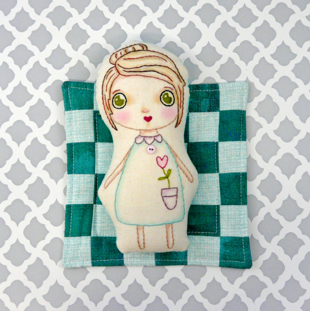 big eyed pocket doll hand embroidery pattern