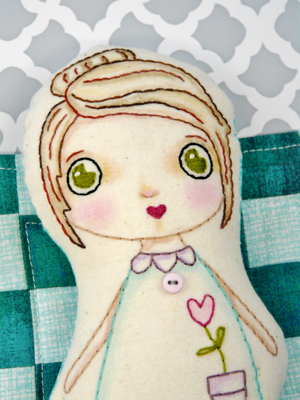 big eyed pocket doll hand embroidery pattern