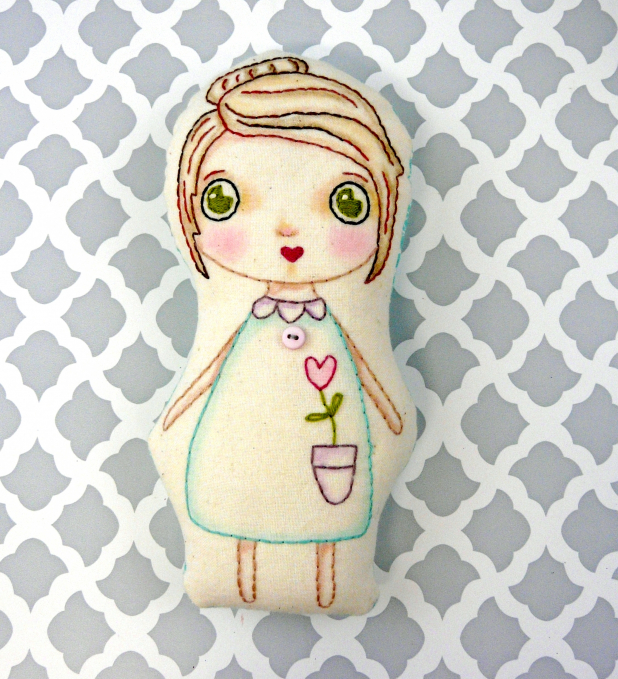 big eyed pocket doll hand embroidery pattern