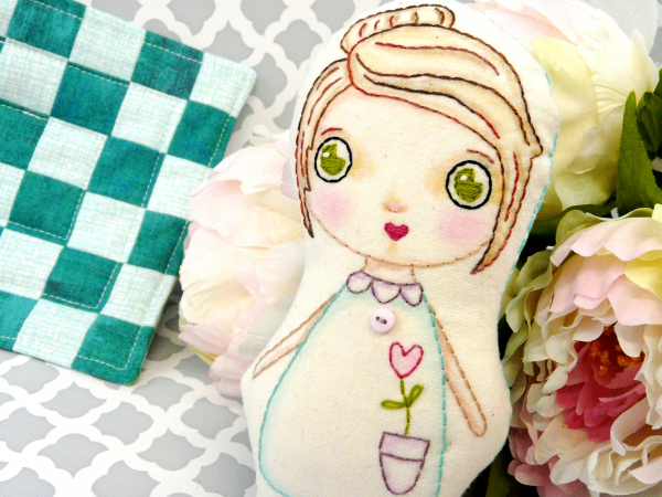 big eyed pocket doll hand embroidery pattern