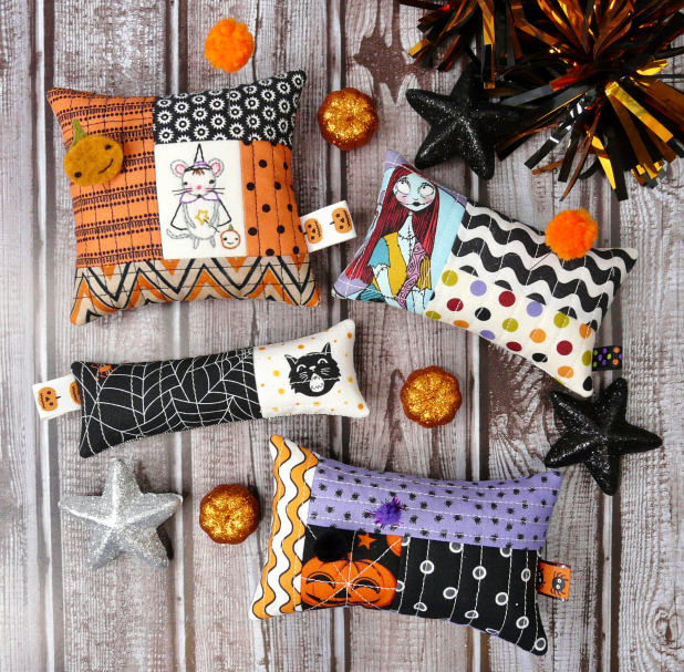 Halloween Pinnie- Embroidery & quilted pincushion pattern #421