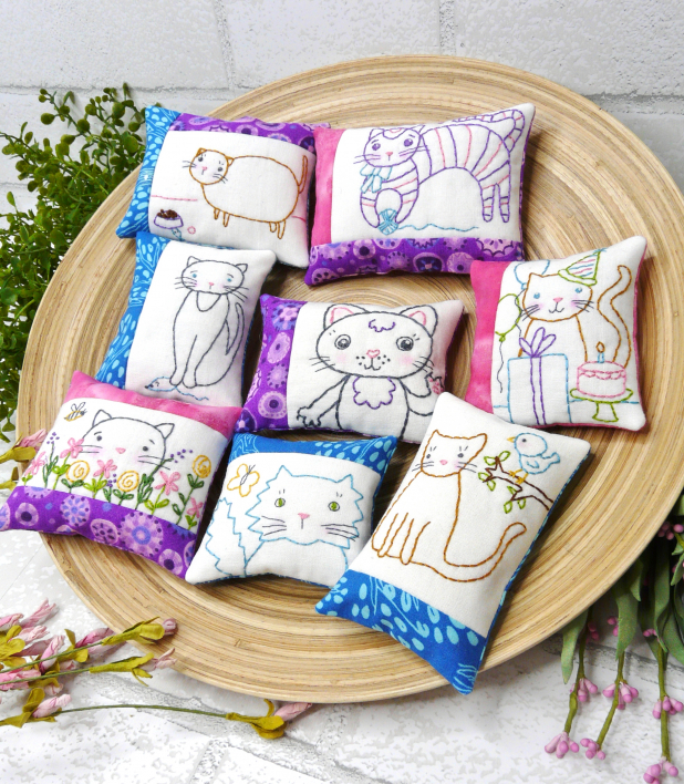 kitty cat kitten embroidery 8 designs pattern